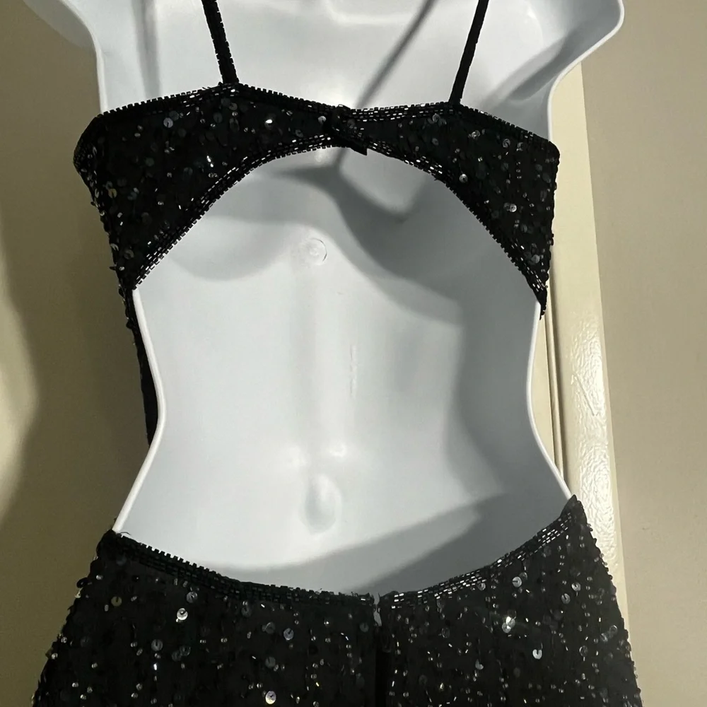 Scala Black Glitter Prom Dress - Picture 6 of 11